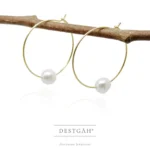 Minimalist İnci Halka Küpe - Görsel 2